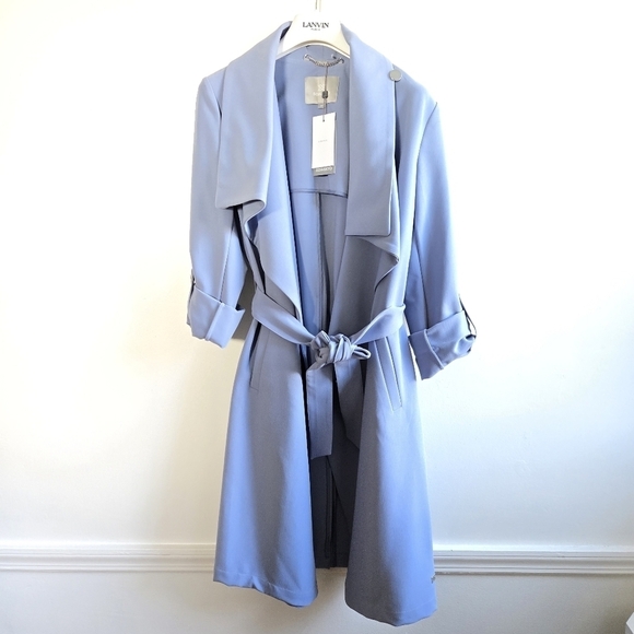 New Soia & Kyo Ornella Knee-Length Cerulean Coat NWT Small - Picture 5 of 9